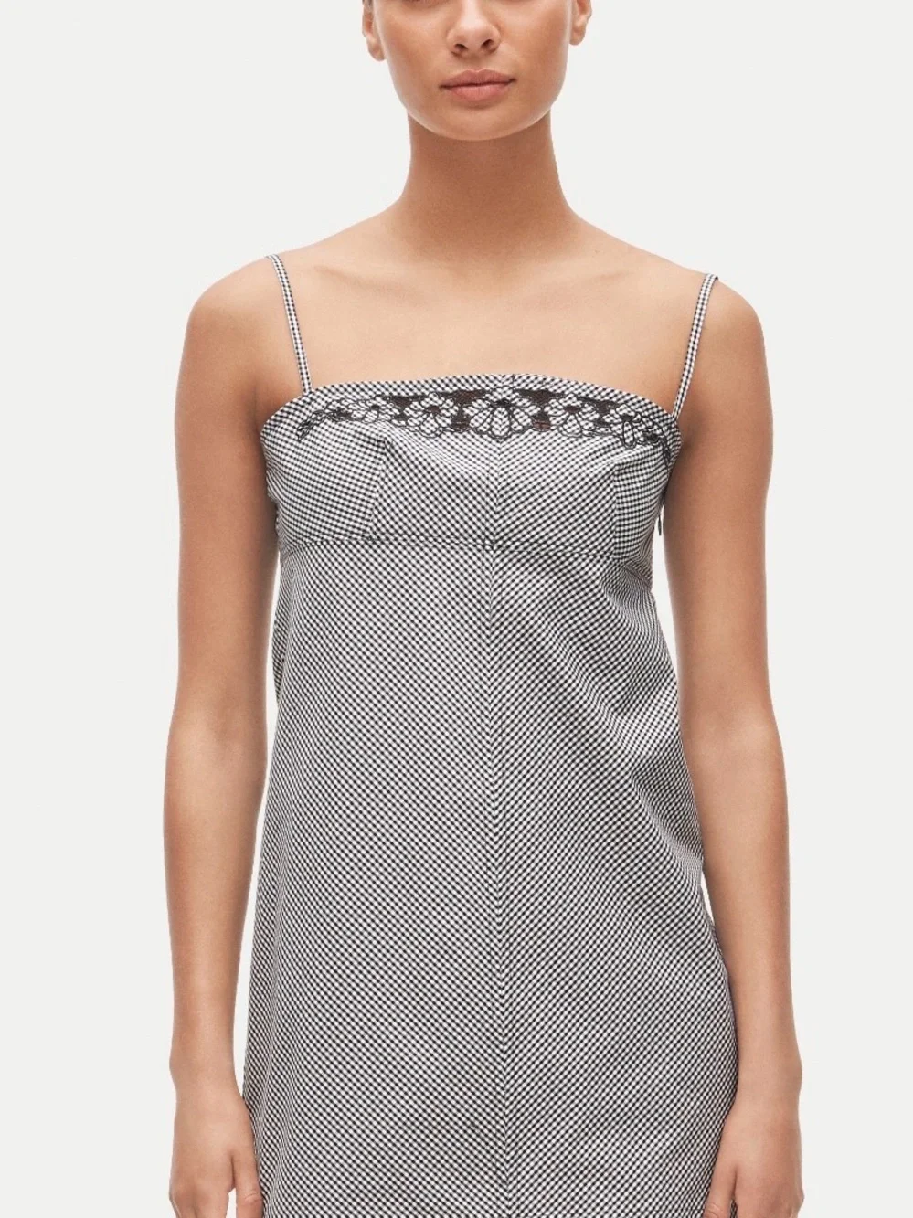 J. Crew Black and White Gingham Dress with